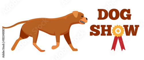 Dog Show Award with Ribbon Canine Animal Design