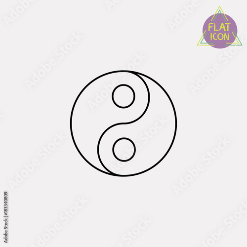 Yin Yang line icon