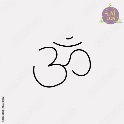 Symbol of Hinduism line icon