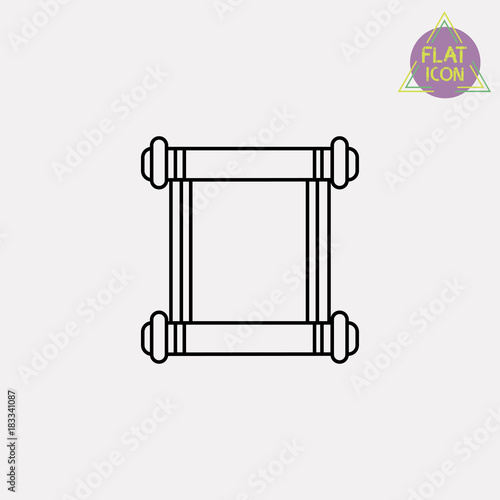 Scroll of scriptures line icon