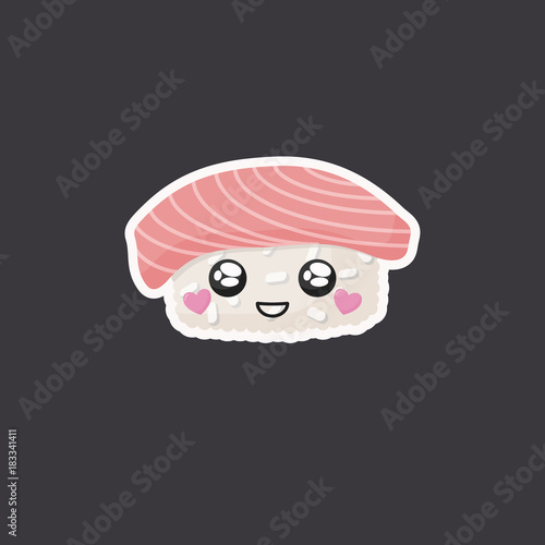 Kawaii sushi vector icon