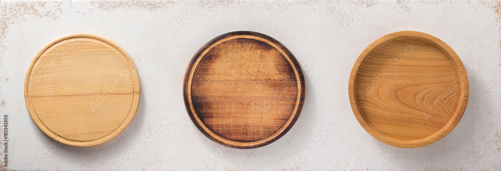 round cutting board at abstract background round cutting board at abstract background