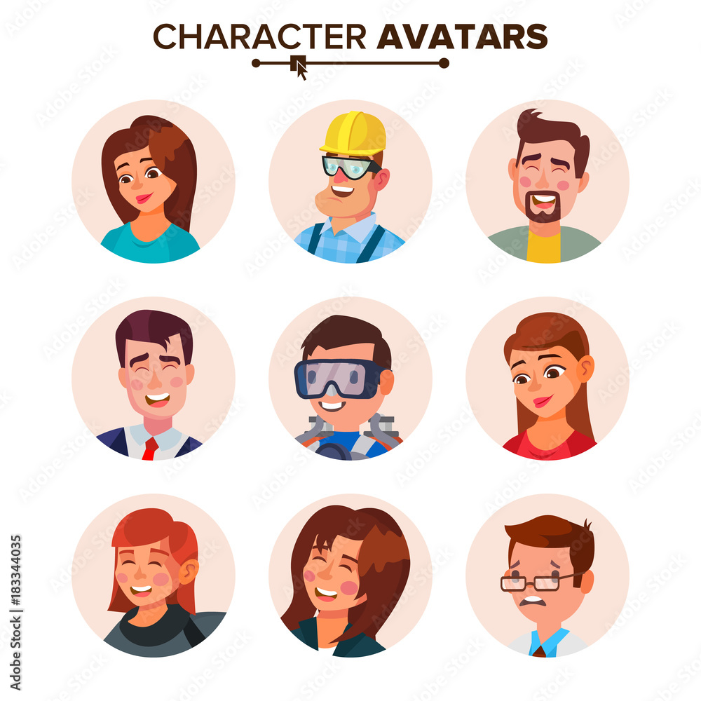 People Avatars Collection Vector. Default Characters Avatar. Cartoon Web Isolated Illustration People Avatars Collection Vector. Default Characters Avatar. Cartoon Web Isolated Illustration