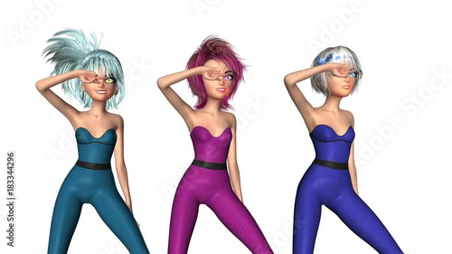 Digital 3D Animation of Manga Girls