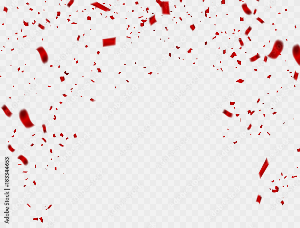 Celebration background template with confetti and red ribbons. Vector illustration Celebration background template with confetti and red ribbons. Vector illustration