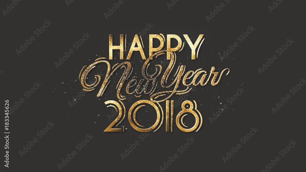 Happy New Year 2018 Text + Alpha Channel Happy New Year 2018 Text + Alpha Channel
