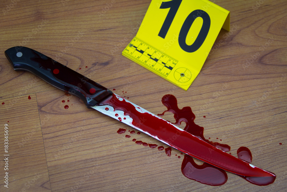 bloody knife crime scene
