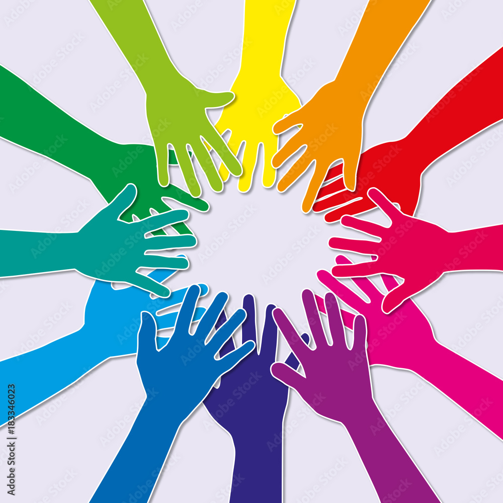 main ensemble groupe union équipe entreprise travail d