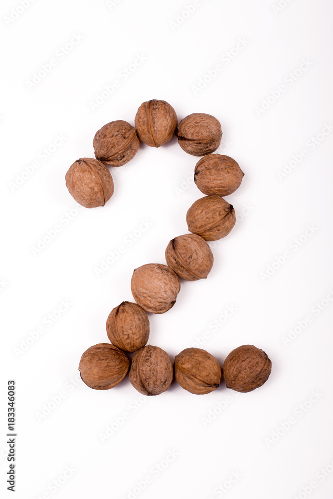 figure two nuts on white background, isolated figure two nuts on white background, isolated
