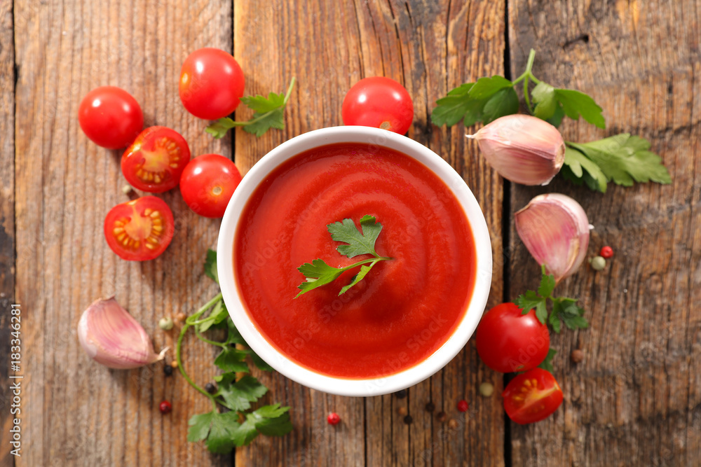 bowl of tomato sauce or soup bowl of tomato sauce or soup