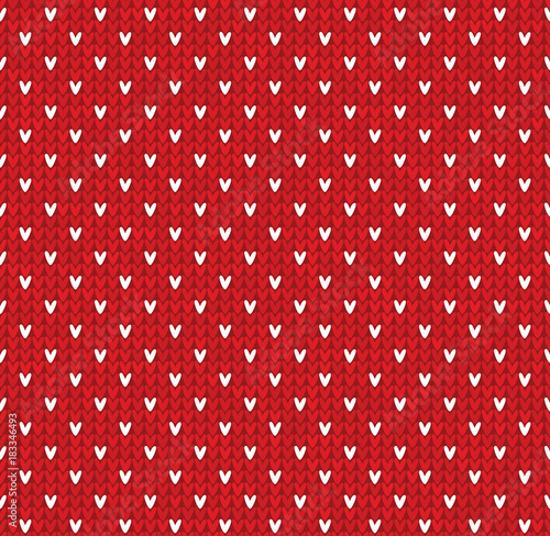 Winter Christmas x-mas knitted seamless abstract background. Knitted pattern with dots snowflakes. Winter knitting. Scandinavian flat style design for backgrounds, wallpaper