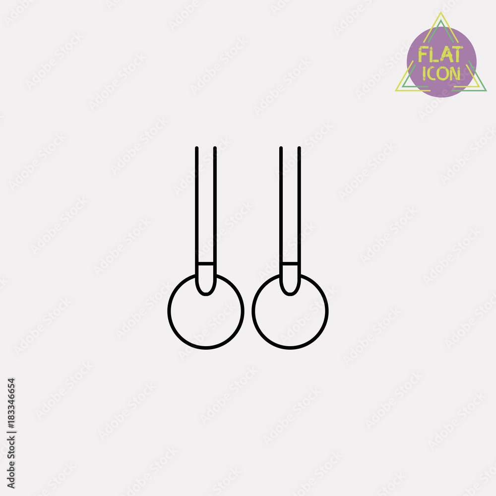 gymnastic rings line icon