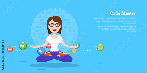 Programmer girl character
