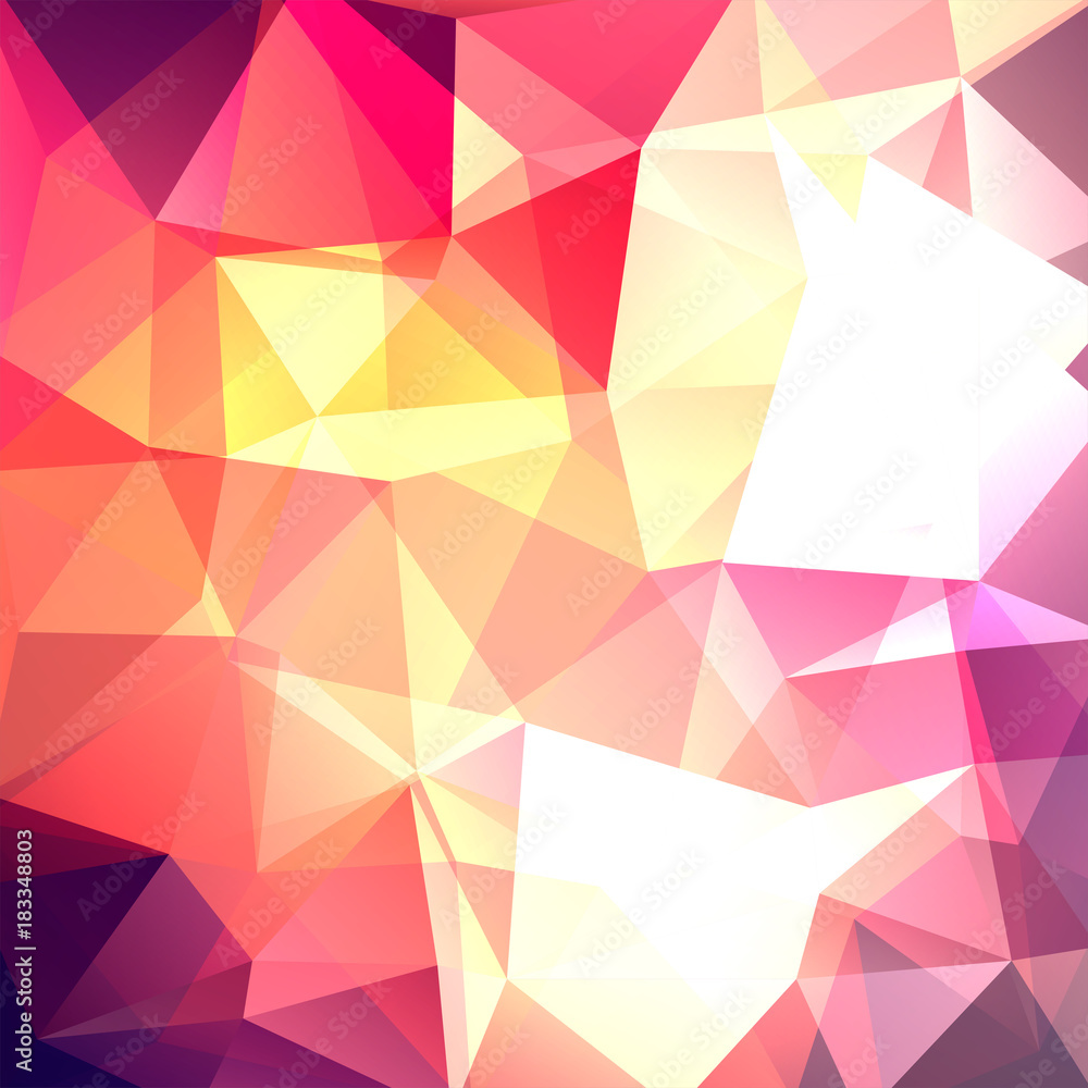 Obraz premium Geometric pattern, polygon triangles vector background in yellow, orange tones. Illustration pattern