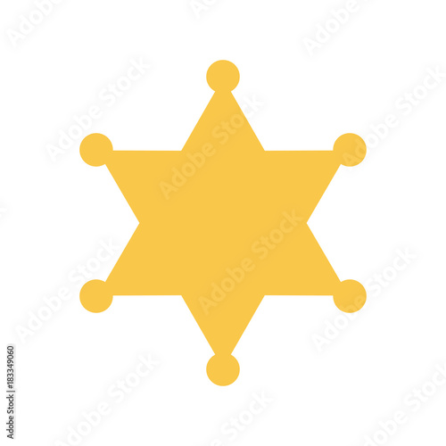 Yellow sheriff star. Vector illustration. photo
