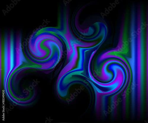 Abstract black neon background with vertical pink, purple stripes