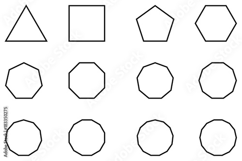 Geometric shapes set vector, Polygon - vector set - black on white background,