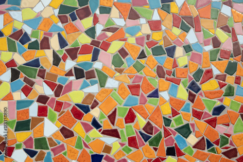 Detail of a multicolored glass mosaic