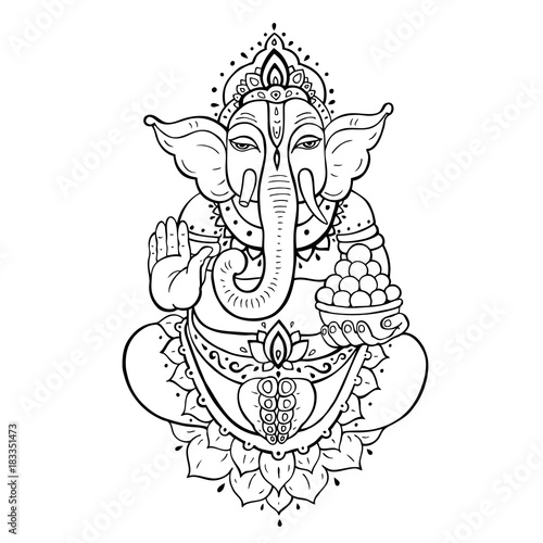 Ganapati Meditation in lotus pose