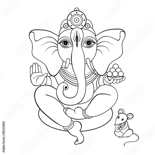 Ganapati Meditation in lotus pose