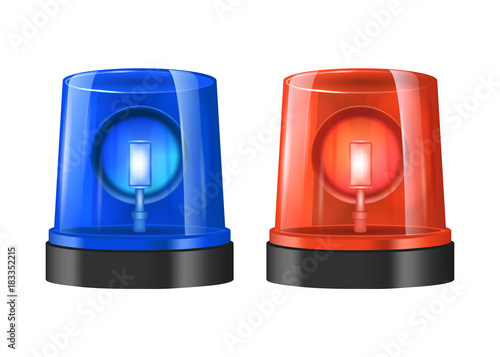 Realistic Detailed 3d Police Beacon. Vector