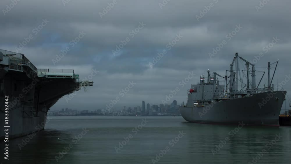 Aircraft Carriers in Alameda Harbor Aircraft Carriers in Alameda Harbor
