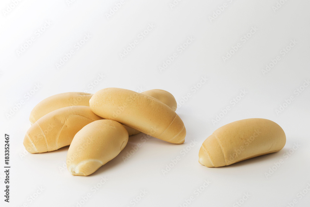 Bread on a white background, for hot dog