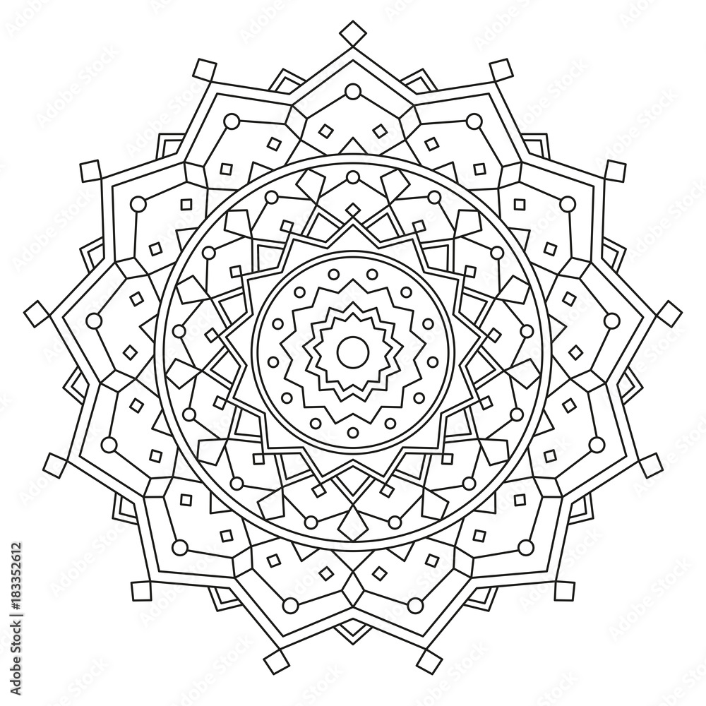 Obraz premium Christmas Mandala Shape for Coloring. 