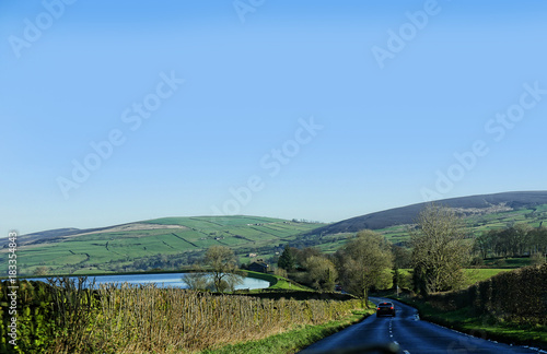The east Lancashire Moors  on the road to Barnoldswick in the beautiful countryside on the Lancashire Yorkshire border in Northern England