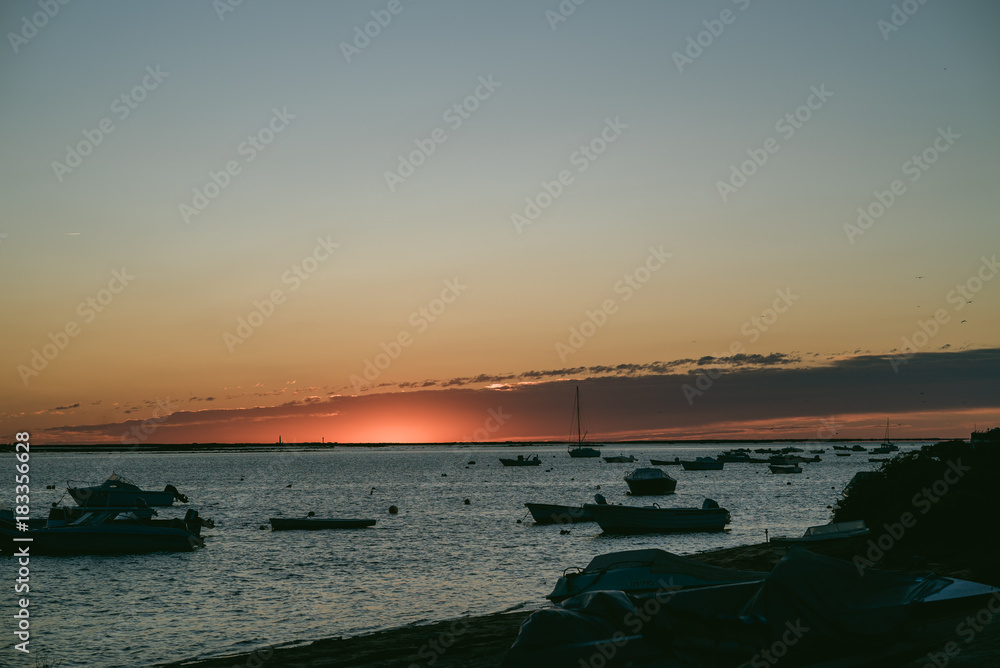 Sunrise beach view in Portugal