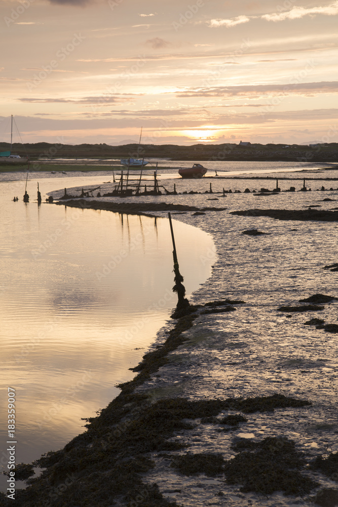 River Artro at Dusk in Pensarn, Wales River Artro at Dusk in Pensarn, Wales
