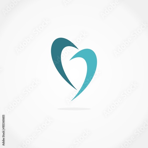 abstract green heart logo