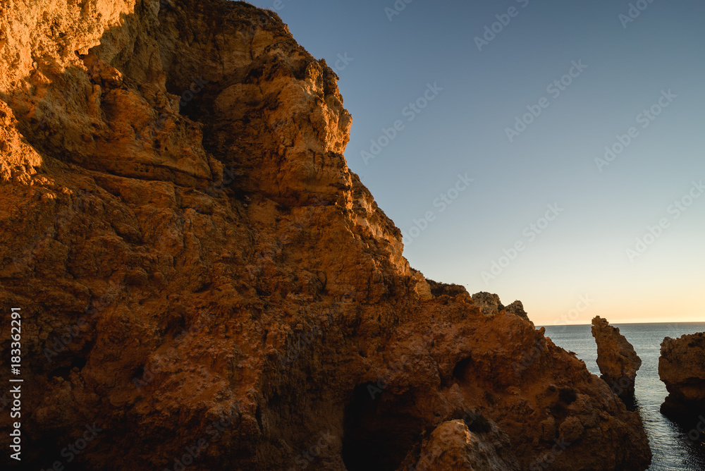 Cliff at sunrise in Portugal
