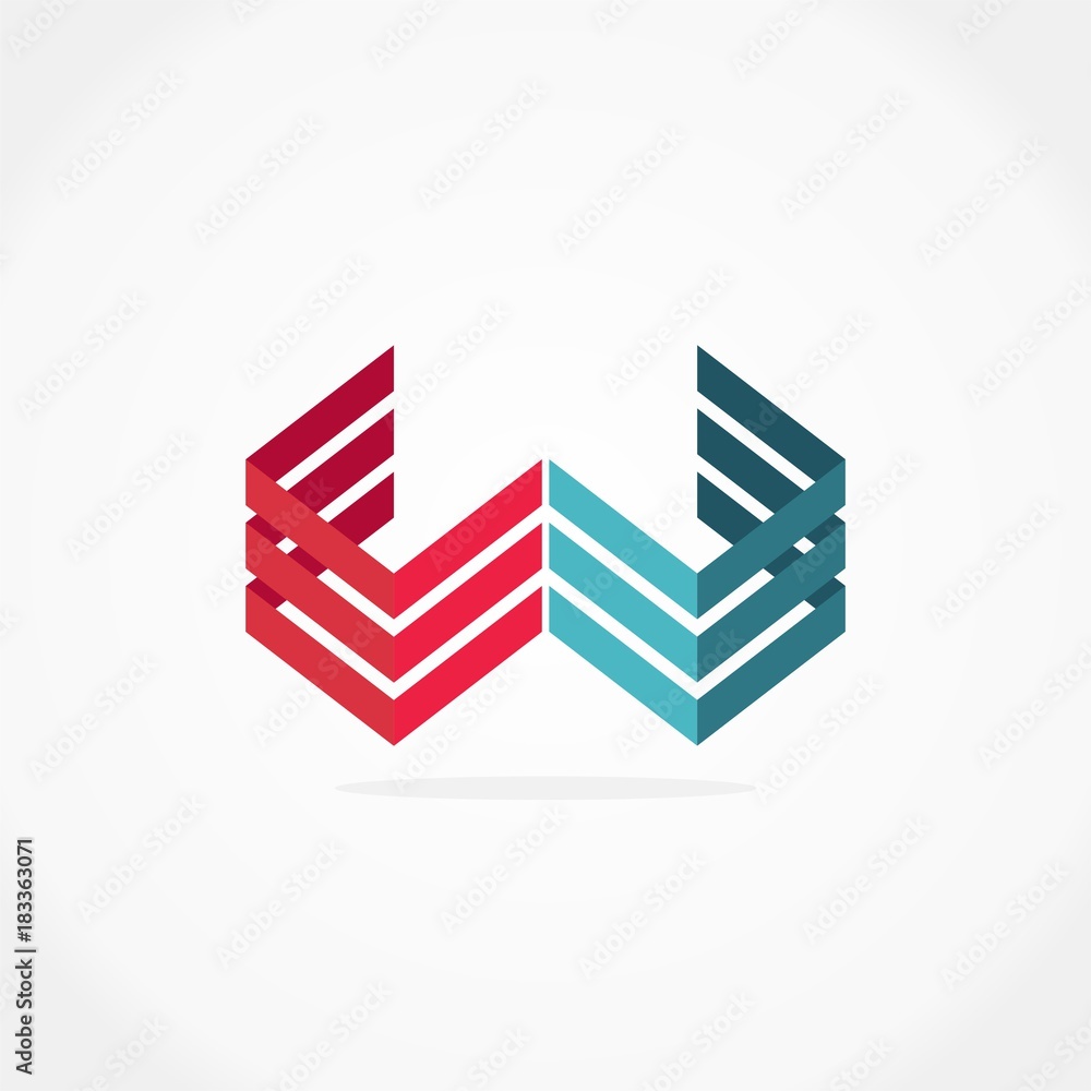 abstract letter w colorful logo abstract letter w colorful logo