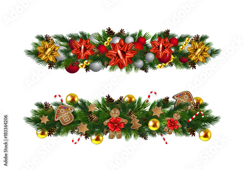 Vector Christmas Fir Decoration isolated
