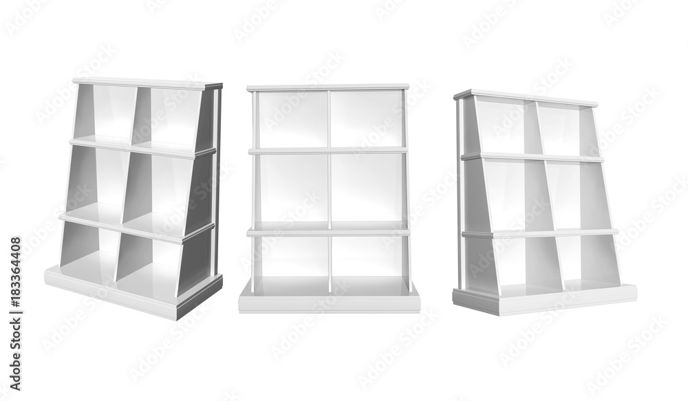 Set of showcases. View from different angles Set of showcases. View from different angles