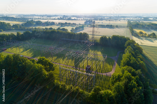 Umspannwerk aus der Luft, Deutschland photo