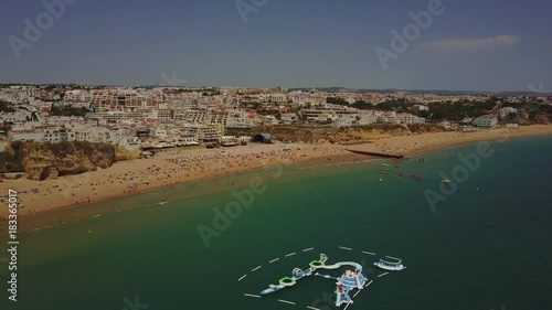Albureira beach and architecture in coast of Algarve, Portugal