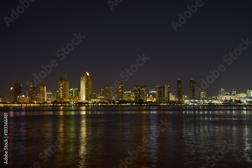 San Diego Skyline at dusk and during the golden hour