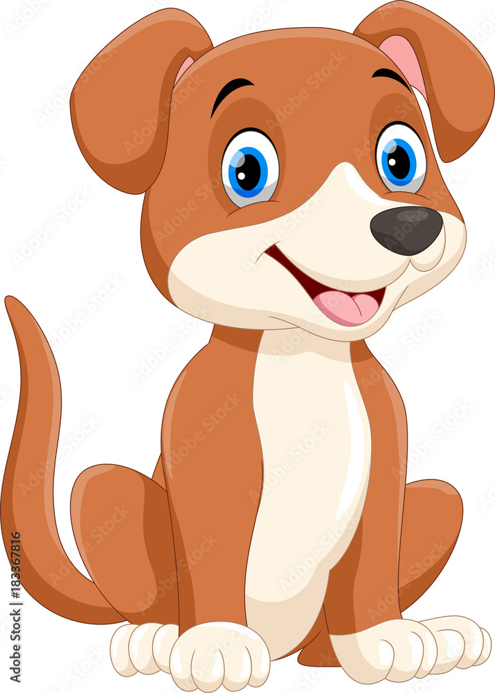 Cute little dog cartoon sitting Cute little dog cartoon sitting