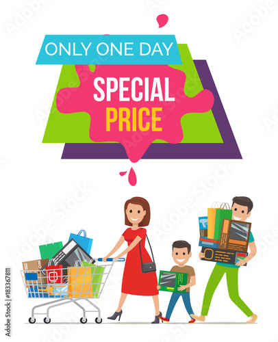 Only One Day Special Price Vector Illustration