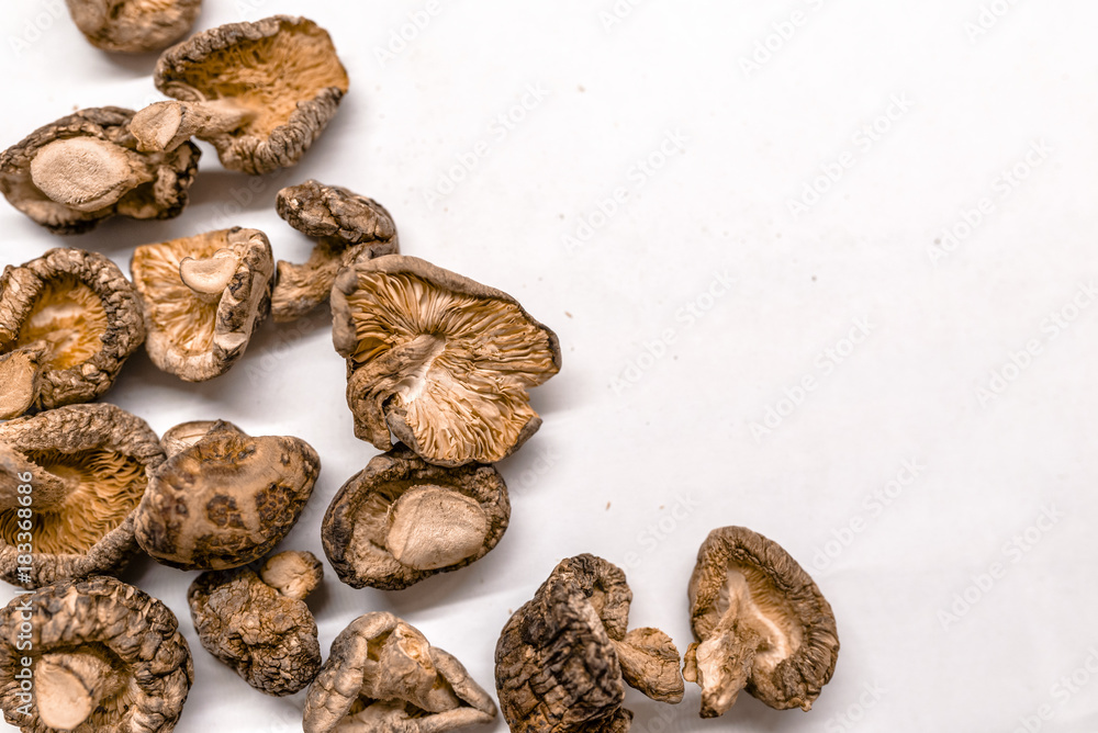 Dry Mushrooms isolated on white background. Dry Mushrooms isolated on white background.