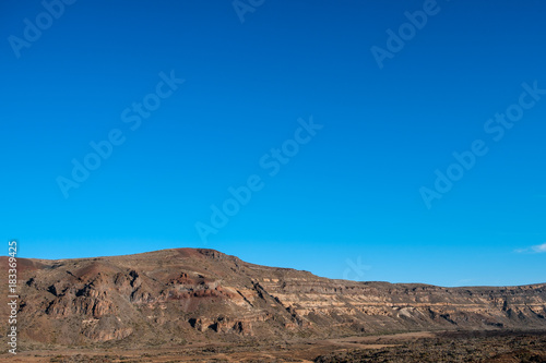 mountain landscape with clear blue sky background