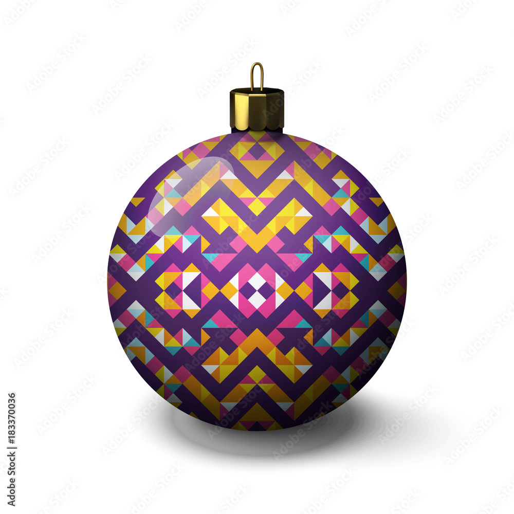 Great Christmas ball on white background. Volume subject. Great Christmas ball on white background. Volume subject.