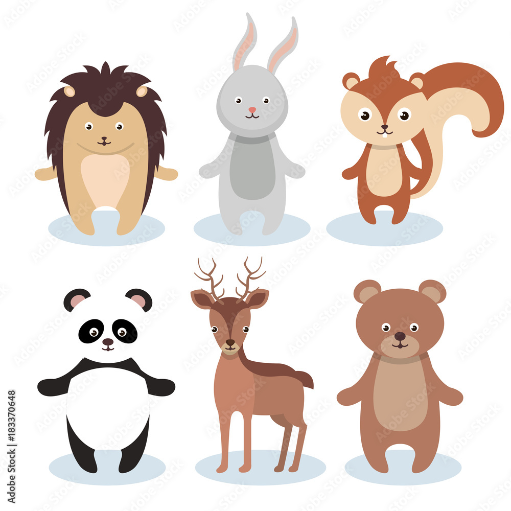 woodland animals wild icon vector illustration design