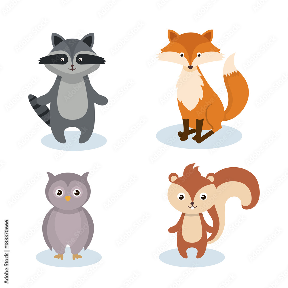 woodland animals wild icon vector illustration design
