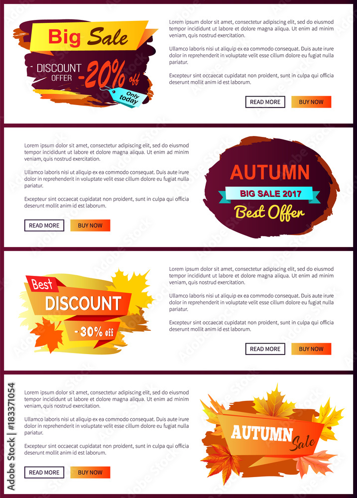 Obraz premium Big Autumn Sale New Offer Discounts Vector Posters