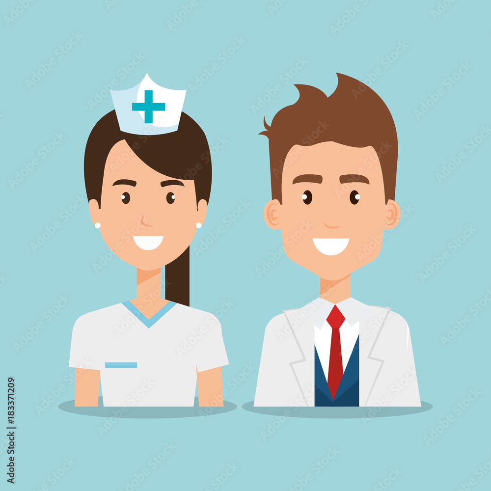 couple of professional workers vector illustration design couple of professional workers vector illustration design