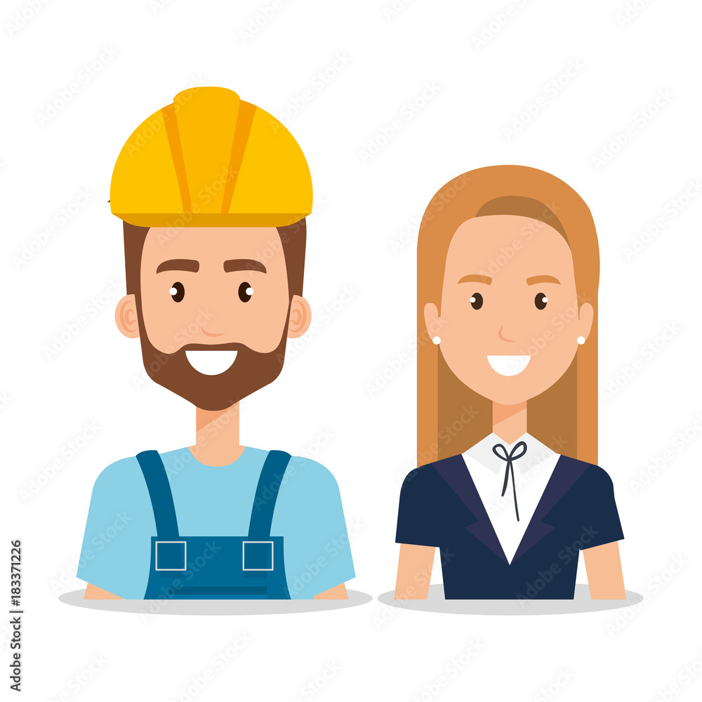 couple of professional workers vector illustration design couple of professional workers vector illustration design