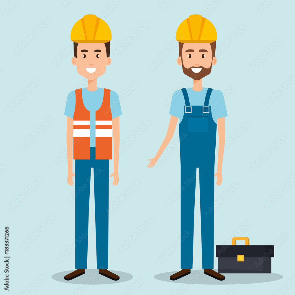 couple of professional workers vector illustration design couple of professional workers vector illustration design